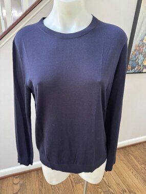 NWT THEORY Crewneck Sweater in Regal Wool Deep Navy Size XL